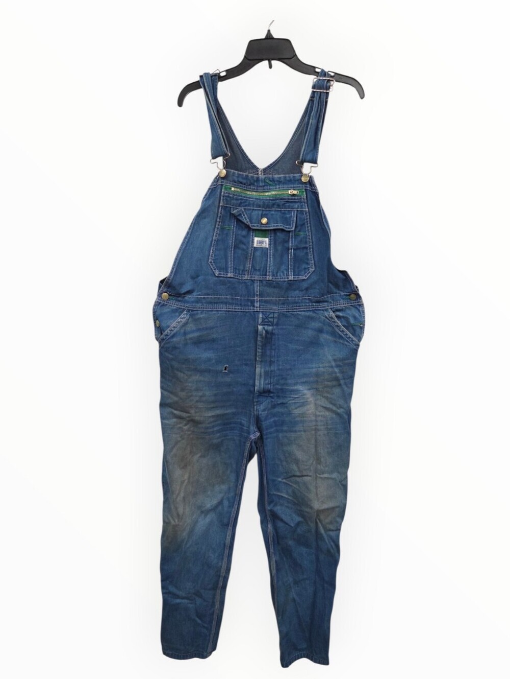 Liberty vintage large coed Classic Denim Overalls in Distressed Blue